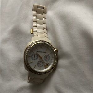Michael Kors Cream and Gold Watch
